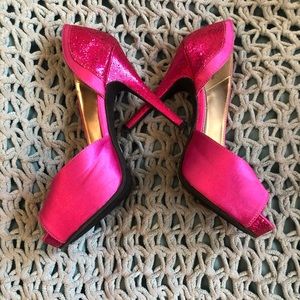 STEVE MADDEN PEEP TOE SPARKLE STILLETTOS